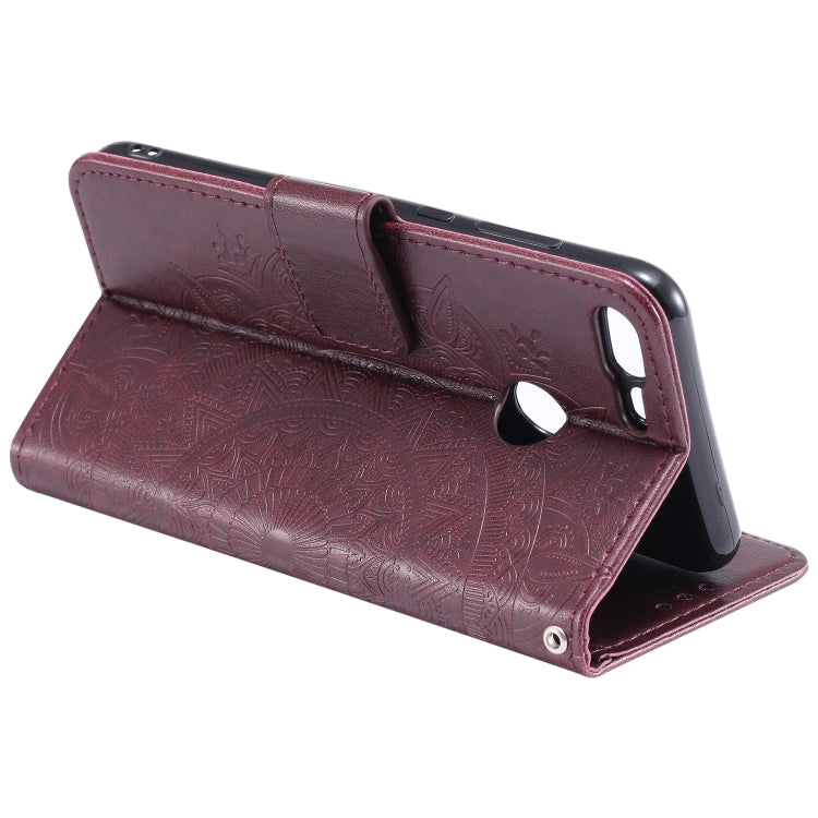 For Huawei Honor 9 Lite Totem Flower Embossed Horizontal Flip TPU + PU Leather Case with Holder & Card Slots & Wallet