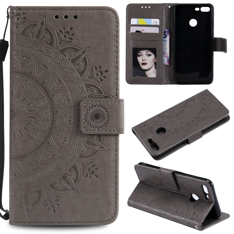 For Huawei Honor 9 Lite Totem Flower Embossed Horizontal Flip TPU + PU Leather Case with Holder & Card Slots & Wallet