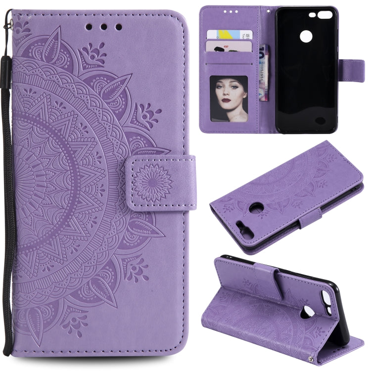 For Huawei Honor 9 Lite Totem Flower Embossed Horizontal Flip TPU + PU Leather Case with Holder & Card Slots & Wallet