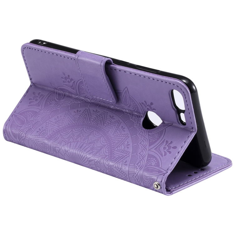 For Huawei Honor 9 Lite Totem Flower Embossed Horizontal Flip TPU + PU Leather Case with Holder & Card Slots & Wallet