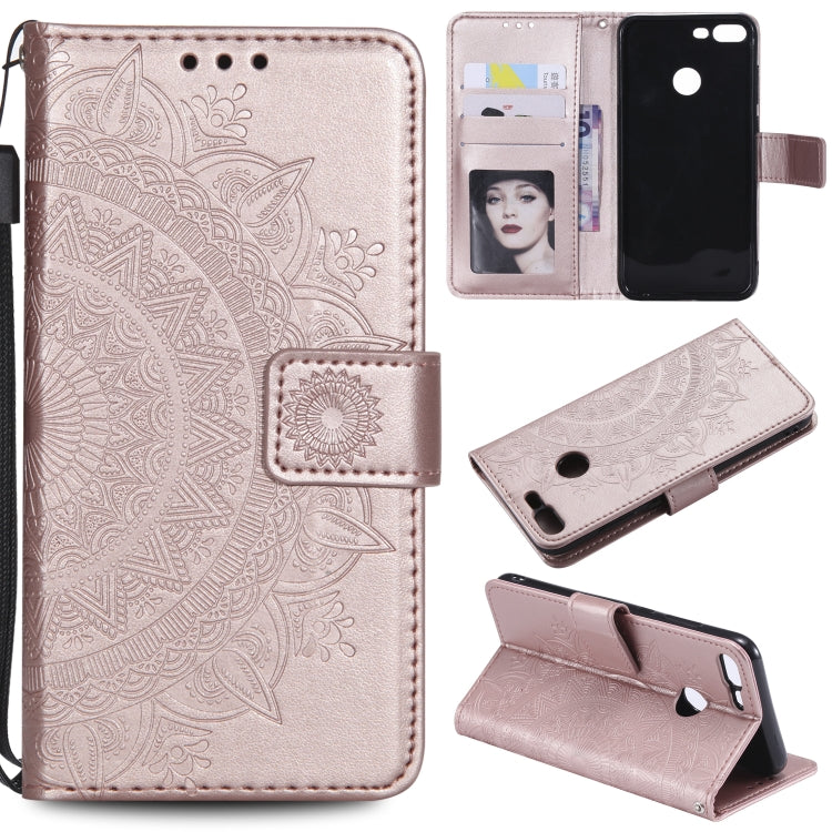 For Huawei Honor 9 Lite Totem Flower Embossed Horizontal Flip TPU + PU Leather Case with Holder & Card Slots & Wallet