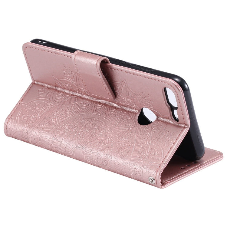 For Huawei Honor 9 Lite Totem Flower Embossed Horizontal Flip TPU + PU Leather Case with Holder & Card Slots & Wallet