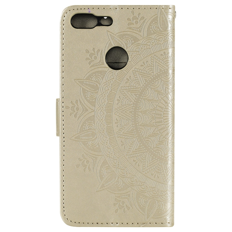 For Huawei Honor 9 Lite Totem Flower Embossed Horizontal Flip TPU + PU Leather Case with Holder & Card Slots & Wallet