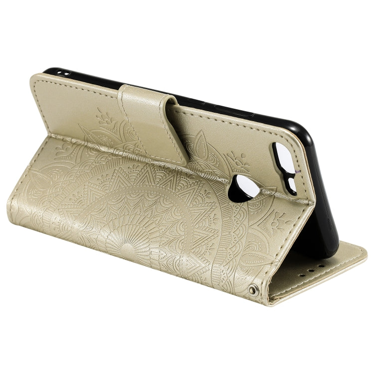 For Huawei Honor 9 Lite Totem Flower Embossed Horizontal Flip TPU + PU Leather Case with Holder & Card Slots & Wallet