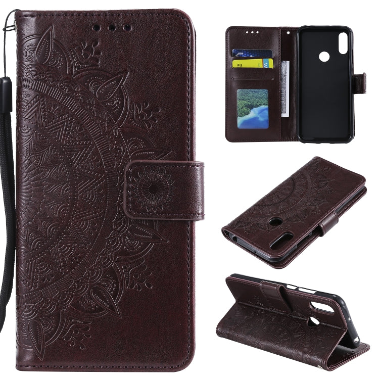For Huawei Honor 20 Lite Totem Flower Embossed Horizontal Flip TPU + PU Leather Case with Holder & Card Slots & Wallet