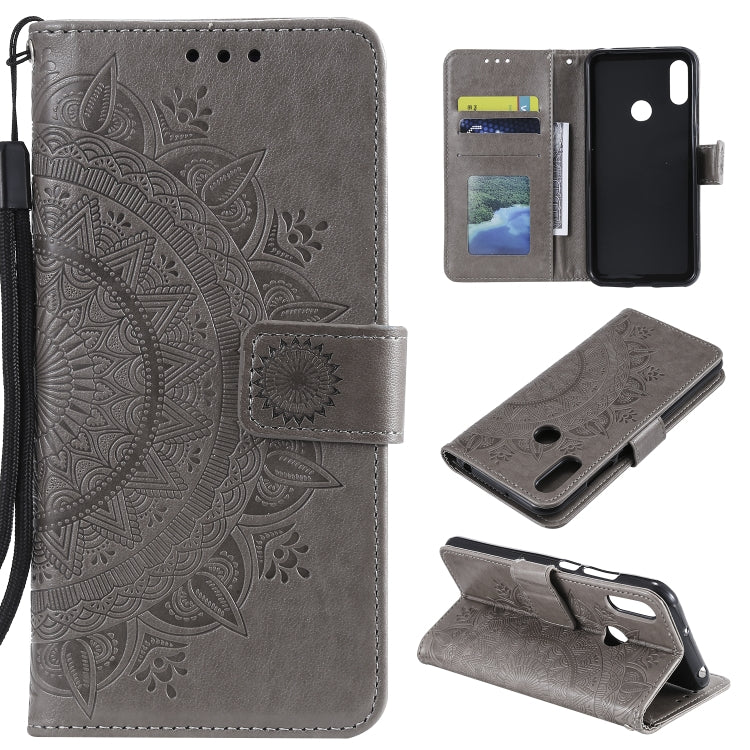 For Huawei Honor 20 Lite Totem Flower Embossed Horizontal Flip TPU + PU Leather Case with Holder & Card Slots & Wallet