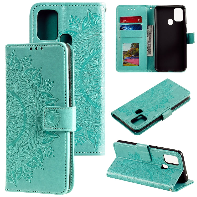 For Huawei Honor 9X Lite Totem Flower Embossed Horizontal Flip TPU + PU Leather Case with Holder & Card Slots & Wallet