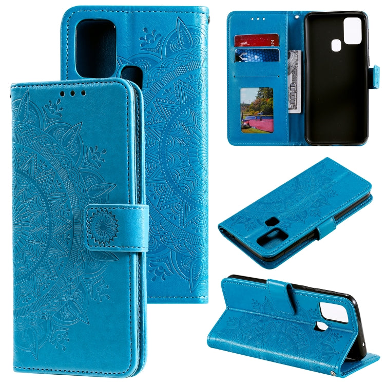For Huawei Honor 9X Lite Totem Flower Embossed Horizontal Flip TPU + PU Leather Case with Holder & Card Slots & Wallet