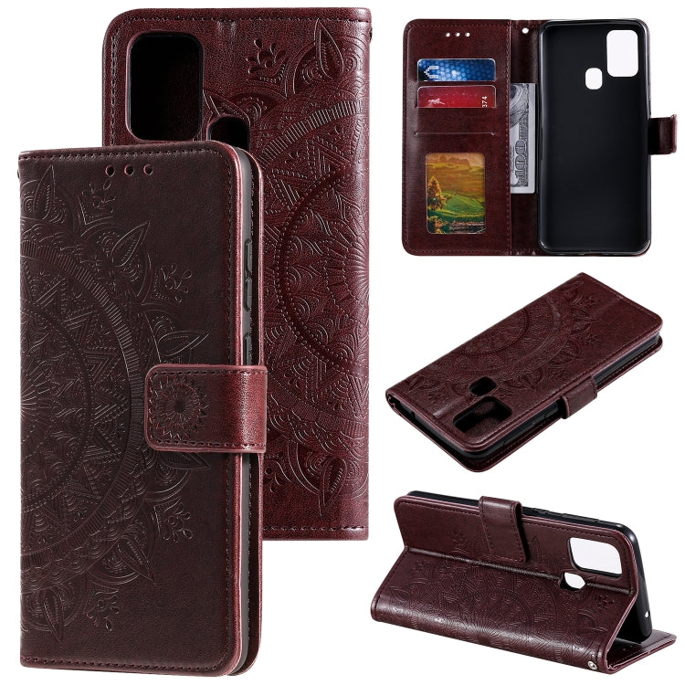 For Huawei Honor 9X Lite Totem Flower Embossed Horizontal Flip TPU + PU Leather Case with Holder & Card Slots & Wallet
