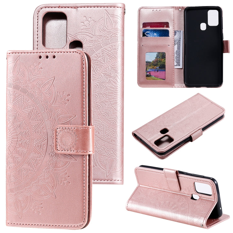 For Huawei Honor 9X Lite Totem Flower Embossed Horizontal Flip TPU + PU Leather Case with Holder & Card Slots & Wallet