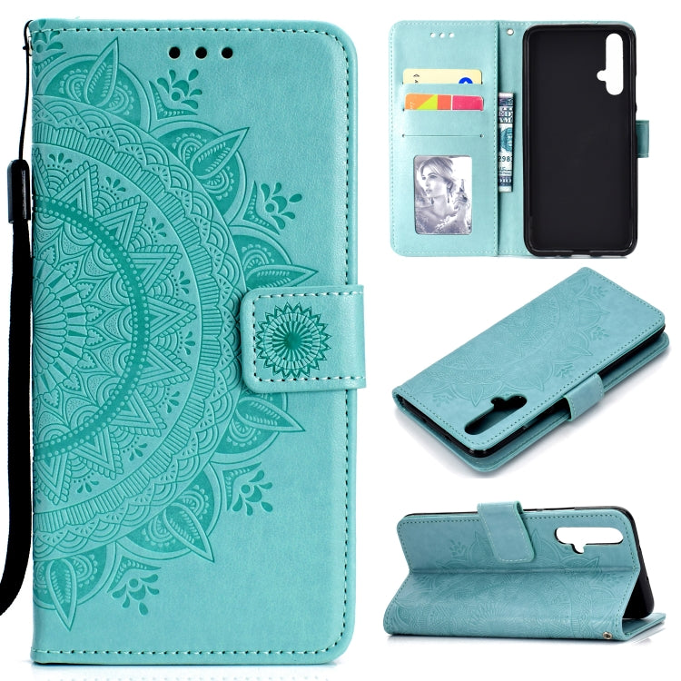 For Huawei Honor 20 Totem Flower Embossed Horizontal Flip TPU + PU Leather Case with Holder & Card Slots & Wallet