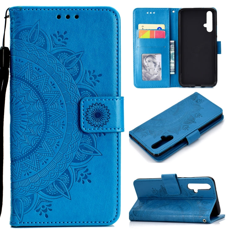 For Huawei Honor 20 Totem Flower Embossed Horizontal Flip TPU + PU Leather Case with Holder & Card Slots & Wallet