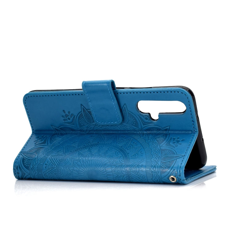 For Huawei Honor 20 Totem Flower Embossed Horizontal Flip TPU + PU Leather Case with Holder & Card Slots & Wallet