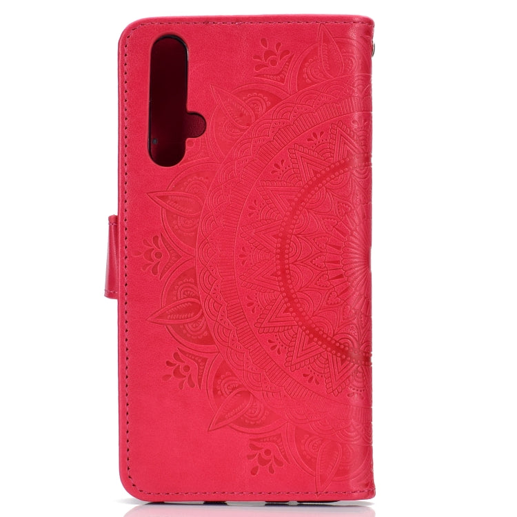 For Huawei Honor 20 Totem Flower Embossed Horizontal Flip TPU + PU Leather Case with Holder & Card Slots & Wallet