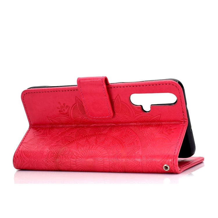 For Huawei Honor 20 Totem Flower Embossed Horizontal Flip TPU + PU Leather Case with Holder & Card Slots & Wallet