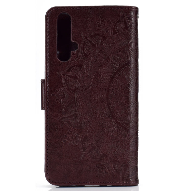 For Huawei Honor 20 Totem Flower Embossed Horizontal Flip TPU + PU Leather Case with Holder & Card Slots & Wallet