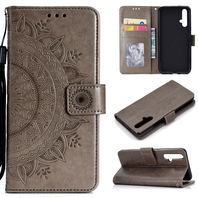 For Huawei Honor 20 Totem Flower Embossed Horizontal Flip TPU + PU Leather Case with Holder & Card Slots & Wallet
