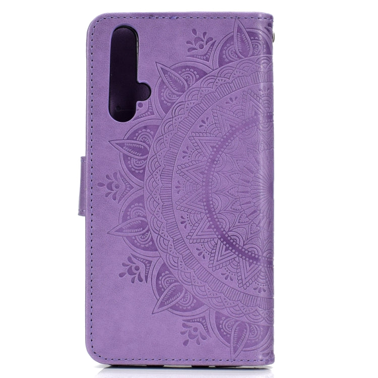 For Huawei Honor 20 Totem Flower Embossed Horizontal Flip TPU + PU Leather Case with Holder & Card Slots & Wallet