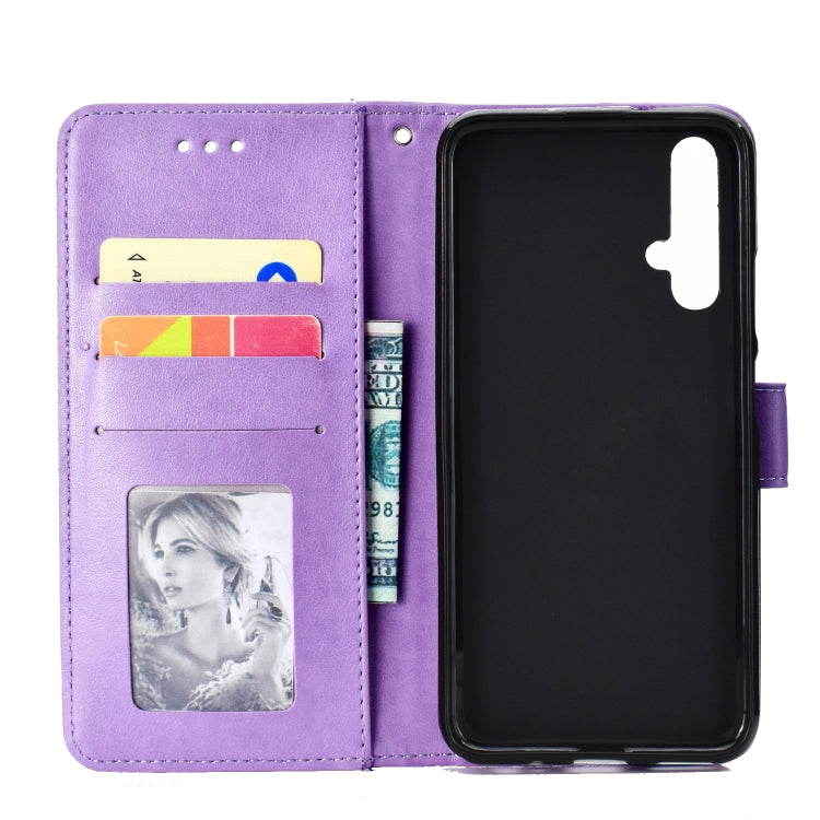 For Huawei Honor 20 Totem Flower Embossed Horizontal Flip TPU + PU Leather Case with Holder & Card Slots & Wallet