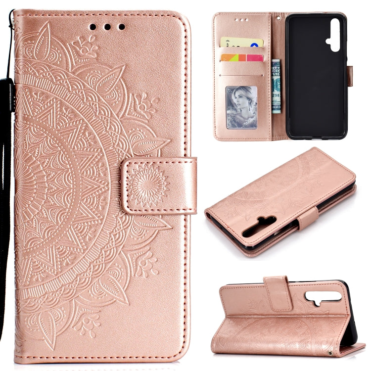 For Huawei Honor 20 Totem Flower Embossed Horizontal Flip TPU + PU Leather Case with Holder & Card Slots & Wallet