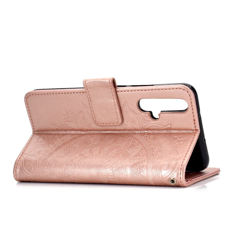 For Huawei Honor 20 Totem Flower Embossed Horizontal Flip TPU + PU Leather Case with Holder & Card Slots & Wallet