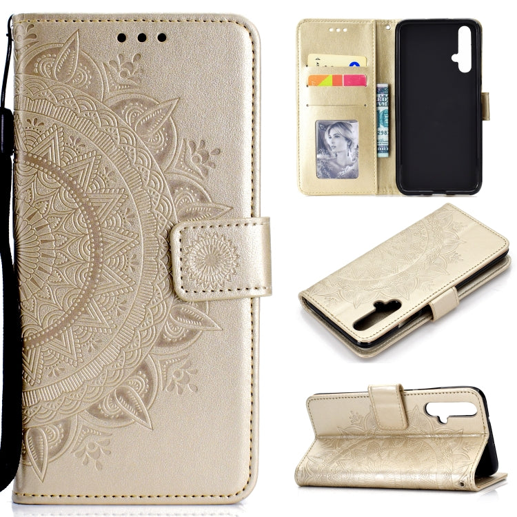 For Huawei Honor 20 Totem Flower Embossed Horizontal Flip TPU + PU Leather Case with Holder & Card Slots & Wallet
