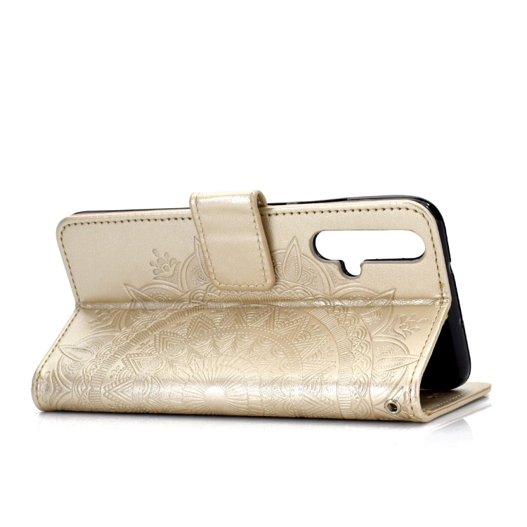 For Huawei Honor 20 Totem Flower Embossed Horizontal Flip TPU + PU Leather Case with Holder & Card Slots & Wallet