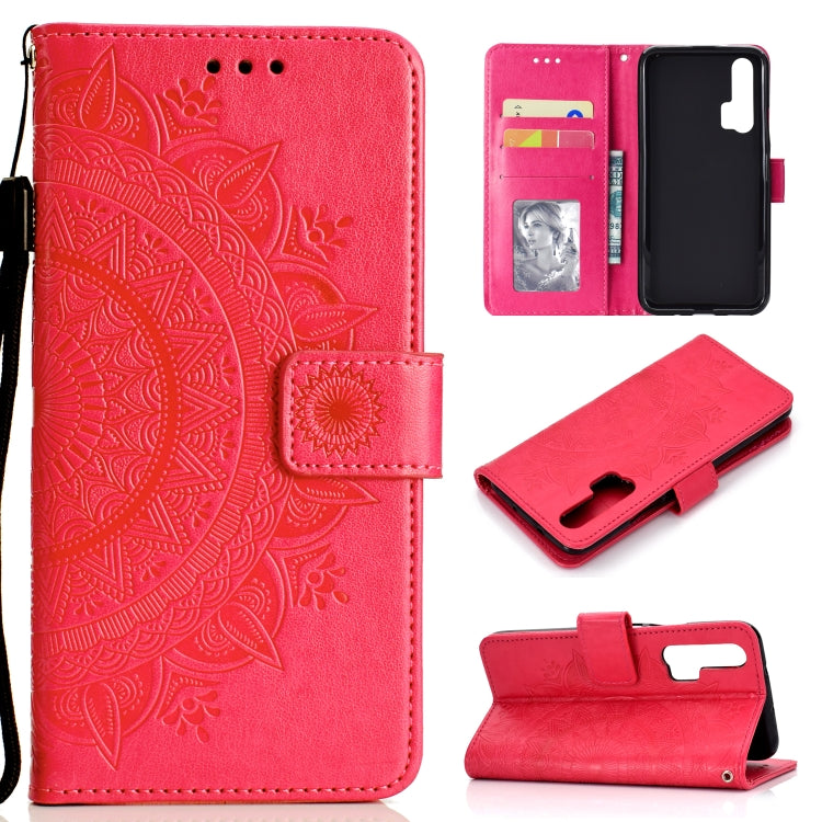 For Huawei Honor 20 Pro Totem Flower Embossed Horizontal Flip TPU + PU Leather Case with Holder & Card Slots & Wallet