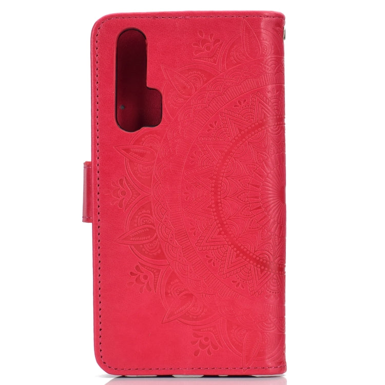For Huawei Honor 20 Pro Totem Flower Embossed Horizontal Flip TPU + PU Leather Case with Holder & Card Slots & Wallet
