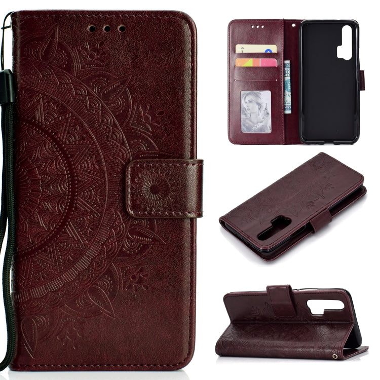 For Huawei Honor 20 Pro Totem Flower Embossed Horizontal Flip TPU + PU Leather Case with Holder & Card Slots & Wallet