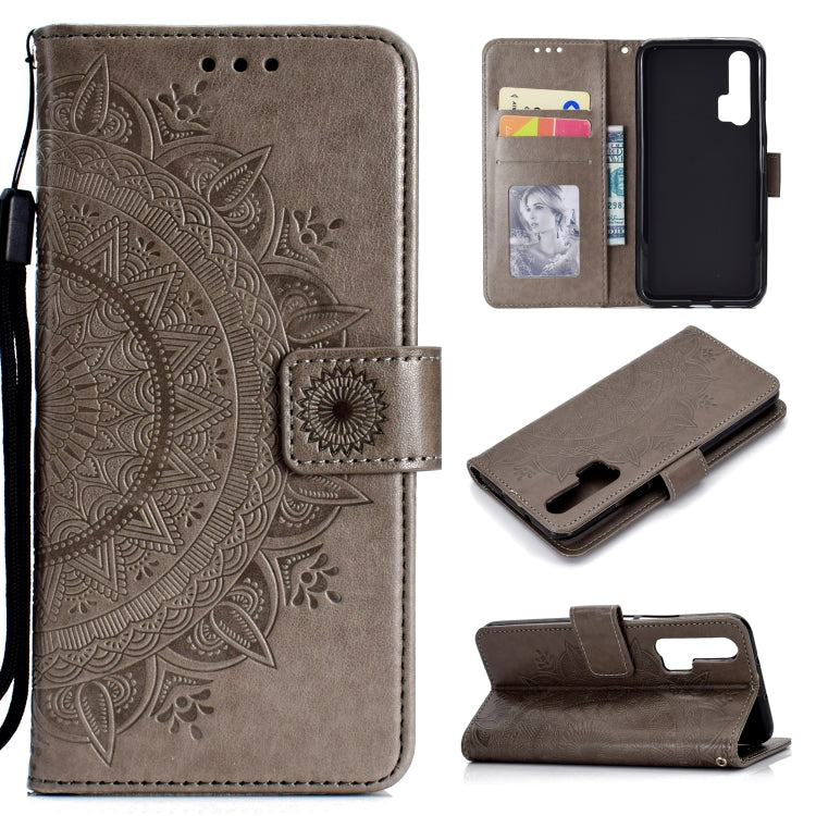 For Huawei Honor 20 Pro Totem Flower Embossed Horizontal Flip TPU + PU Leather Case with Holder & Card Slots & Wallet