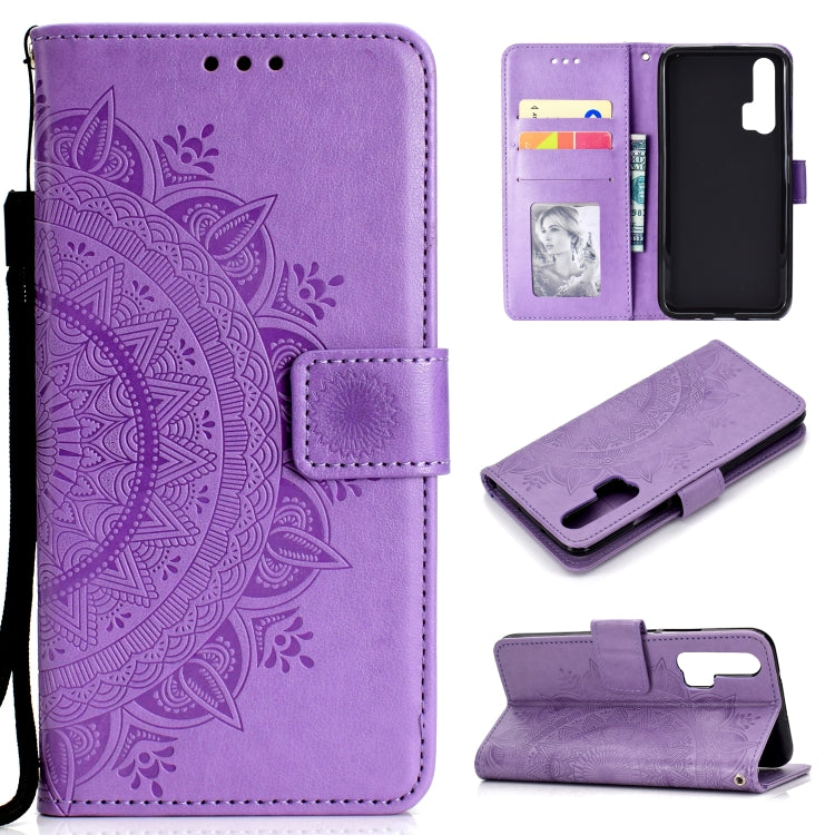 For Huawei Honor 20 Pro Totem Flower Embossed Horizontal Flip TPU + PU Leather Case with Holder & Card Slots & Wallet
