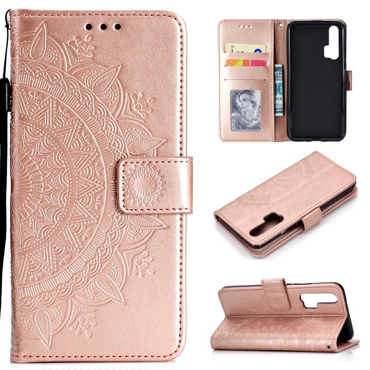 For Huawei Honor 20 Pro Totem Flower Embossed Horizontal Flip TPU + PU Leather Case with Holder & Card Slots & Wallet