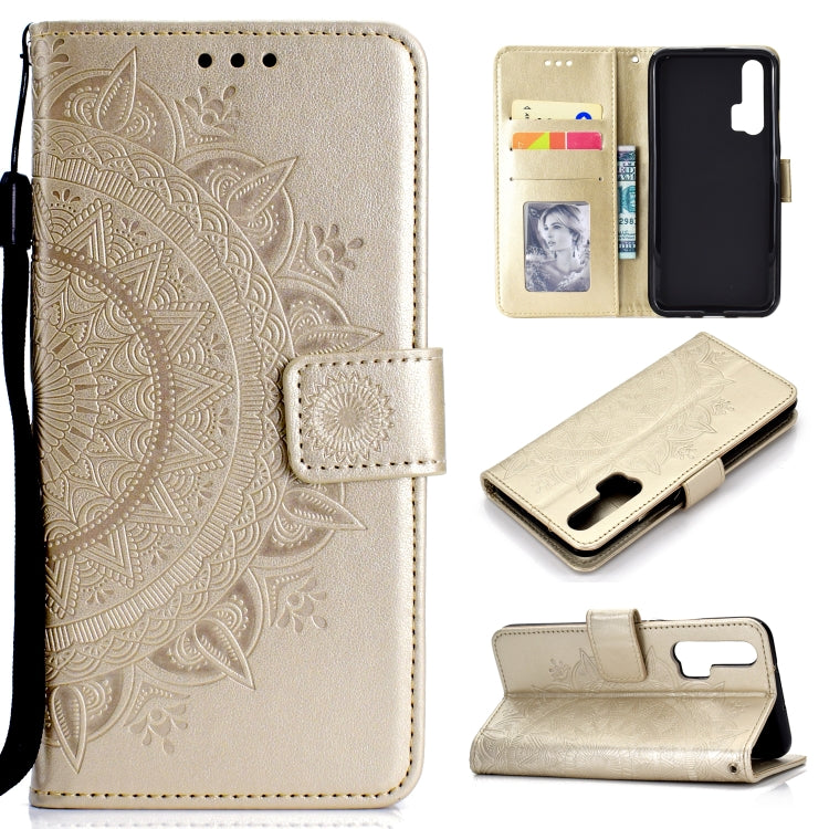 For Huawei Honor 20 Pro Totem Flower Embossed Horizontal Flip TPU + PU Leather Case with Holder & Card Slots & Wallet