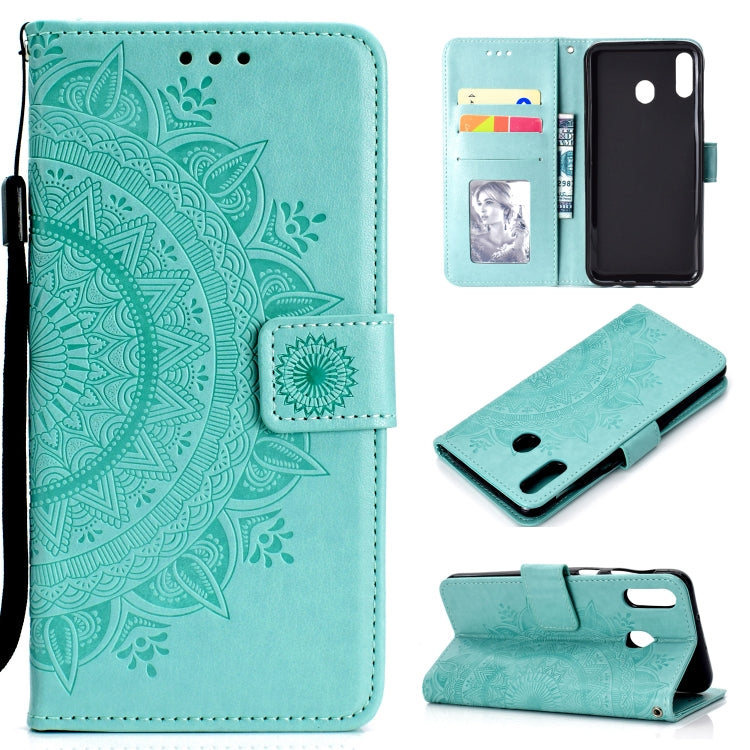 For Huawei Y6p Totem Flower Embossed Horizontal Flip TPU + PU Leather Case with Holder & Card Slots & Wallet