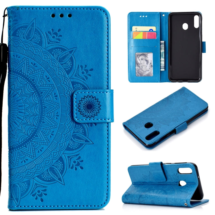 For Huawei Y6p Totem Flower Embossed Horizontal Flip TPU + PU Leather Case with Holder & Card Slots & Wallet