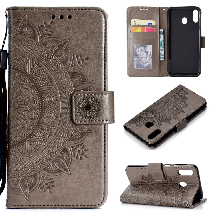 For Huawei Y6p Totem Flower Embossed Horizontal Flip TPU + PU Leather Case with Holder & Card Slots & Wallet