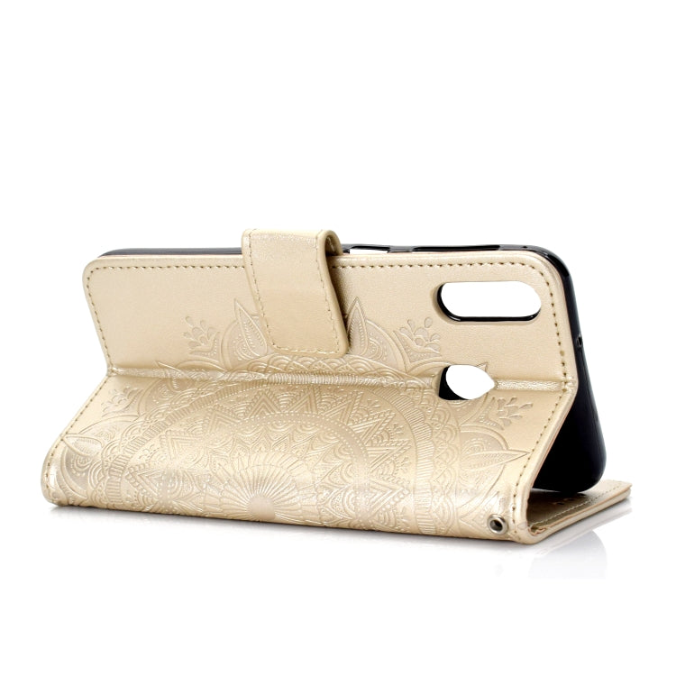 For Huawei Y6p Totem Flower Embossed Horizontal Flip TPU + PU Leather Case with Holder & Card Slots & Wallet