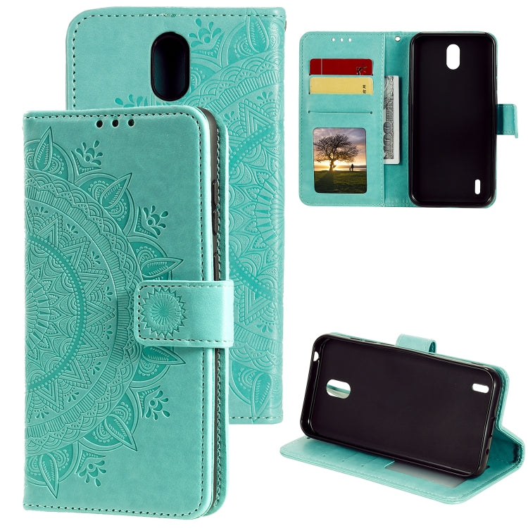 For Nokia 1.3 Totem Flower Embossed Horizontal Flip TPU + PU Leather Case with Holder & Card Slots & Wallet