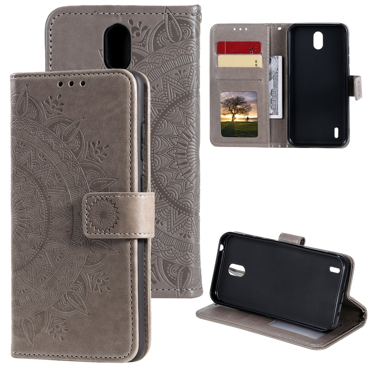For Nokia 1.3 Totem Flower Embossed Horizontal Flip TPU + PU Leather Case with Holder & Card Slots & Wallet