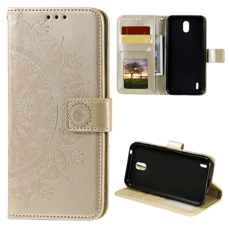 For Nokia 1.3 Totem Flower Embossed Horizontal Flip TPU + PU Leather Case with Holder & Card Slots & Wallet