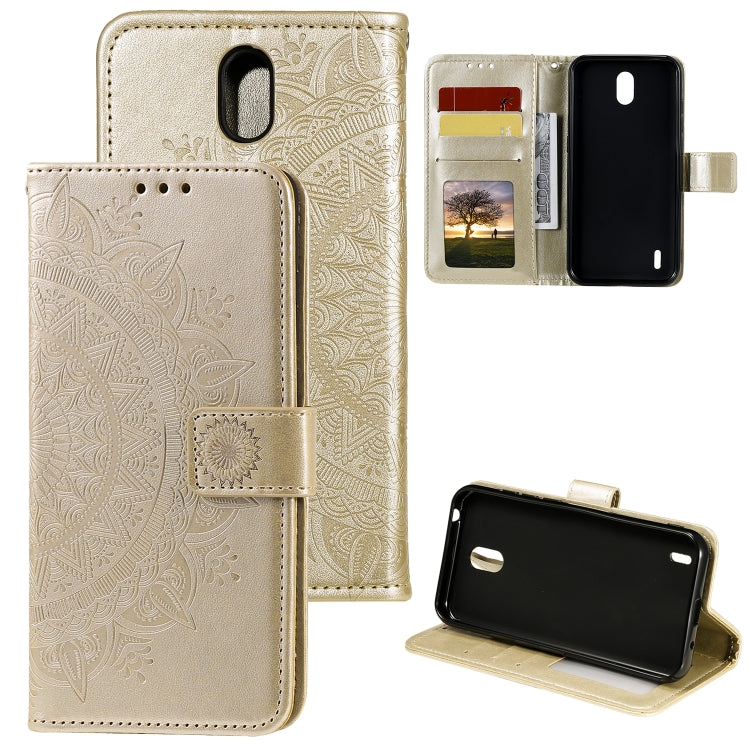For Nokia 1.3 Totem Flower Embossed Horizontal Flip TPU + PU Leather Case with Holder & Card Slots & Wallet