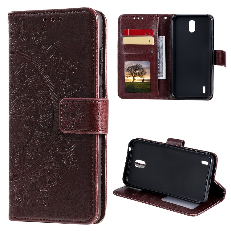 For Nokia 1.3 Totem Flower Embossed Horizontal Flip TPU + PU Leather Case with Holder & Card Slots & Wallet