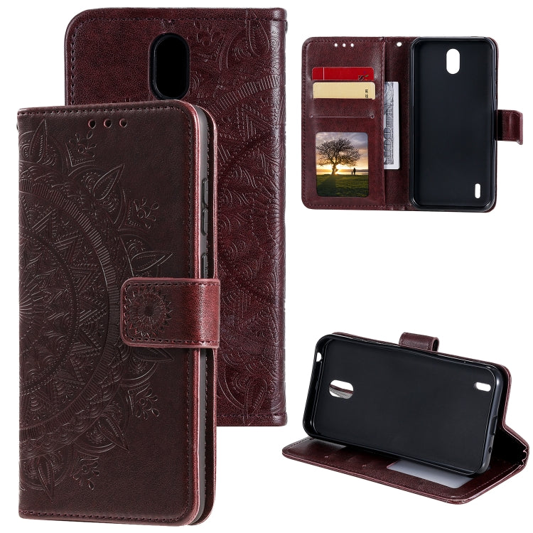 For Nokia 1.3 Totem Flower Embossed Horizontal Flip TPU + PU Leather Case with Holder & Card Slots & Wallet