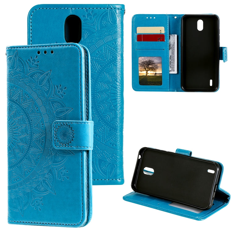 For Nokia 1.3 Totem Flower Embossed Horizontal Flip TPU + PU Leather Case with Holder & Card Slots & Wallet