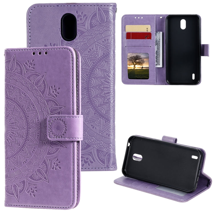 For Nokia 1.3 Totem Flower Embossed Horizontal Flip TPU + PU Leather Case with Holder & Card Slots & Wallet