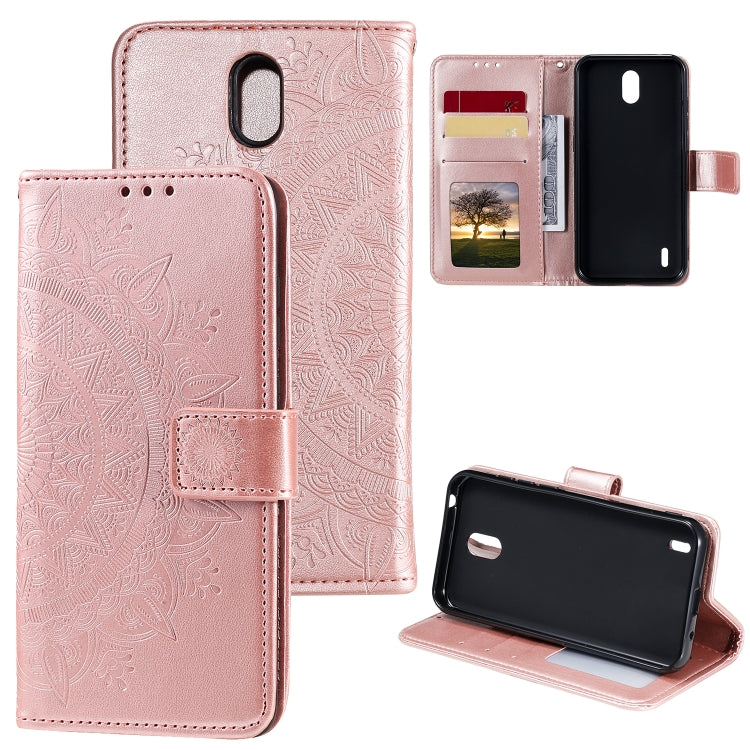 For Nokia 1.3 Totem Flower Embossed Horizontal Flip TPU + PU Leather Case with Holder & Card Slots & Wallet