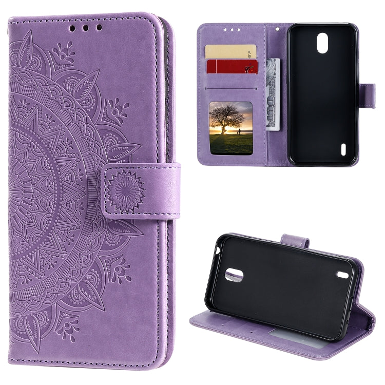 For Nokia 2.4 Totem Flower Embossed Horizontal Flip TPU + PU Leather Case with Holder & Card Slots & Wallet