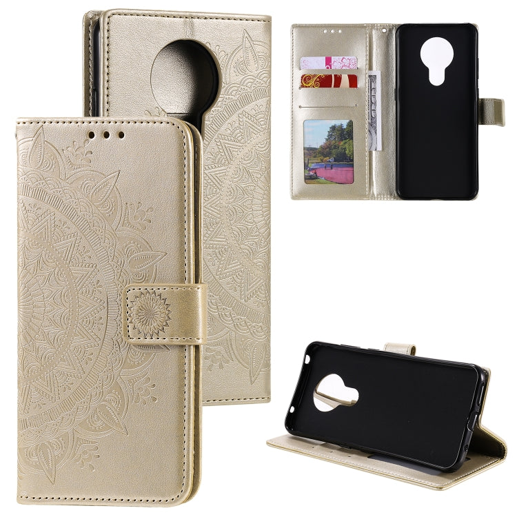 For Nokia 3.4 Totem Flower Embossed Horizontal Flip TPU + PU Leather Case with Holder & Card Slots & Wallet