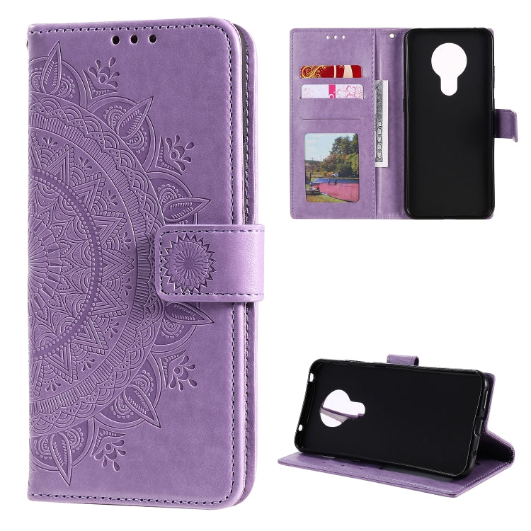 For Nokia 3.4 Totem Flower Embossed Horizontal Flip TPU + PU Leather Case with Holder & Card Slots & Wallet